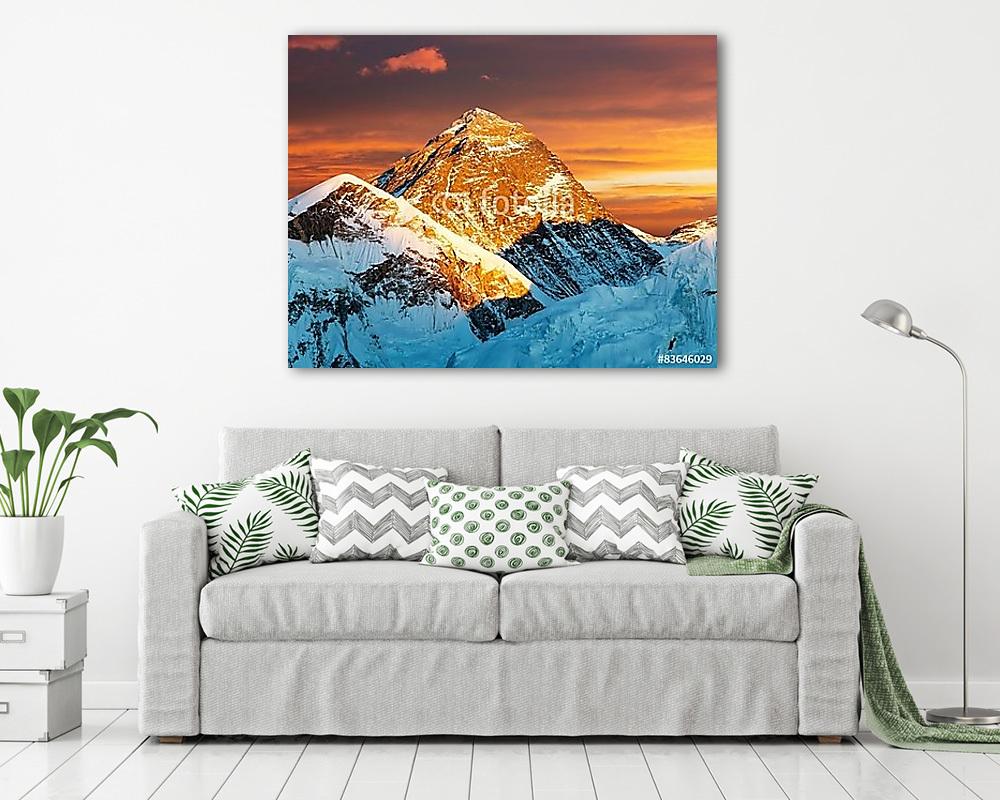 Éjszakai kilátás a Mount Everestről a Kala Pattharról (többrészes kép) - vászonkép, falikép otthonra és irodába