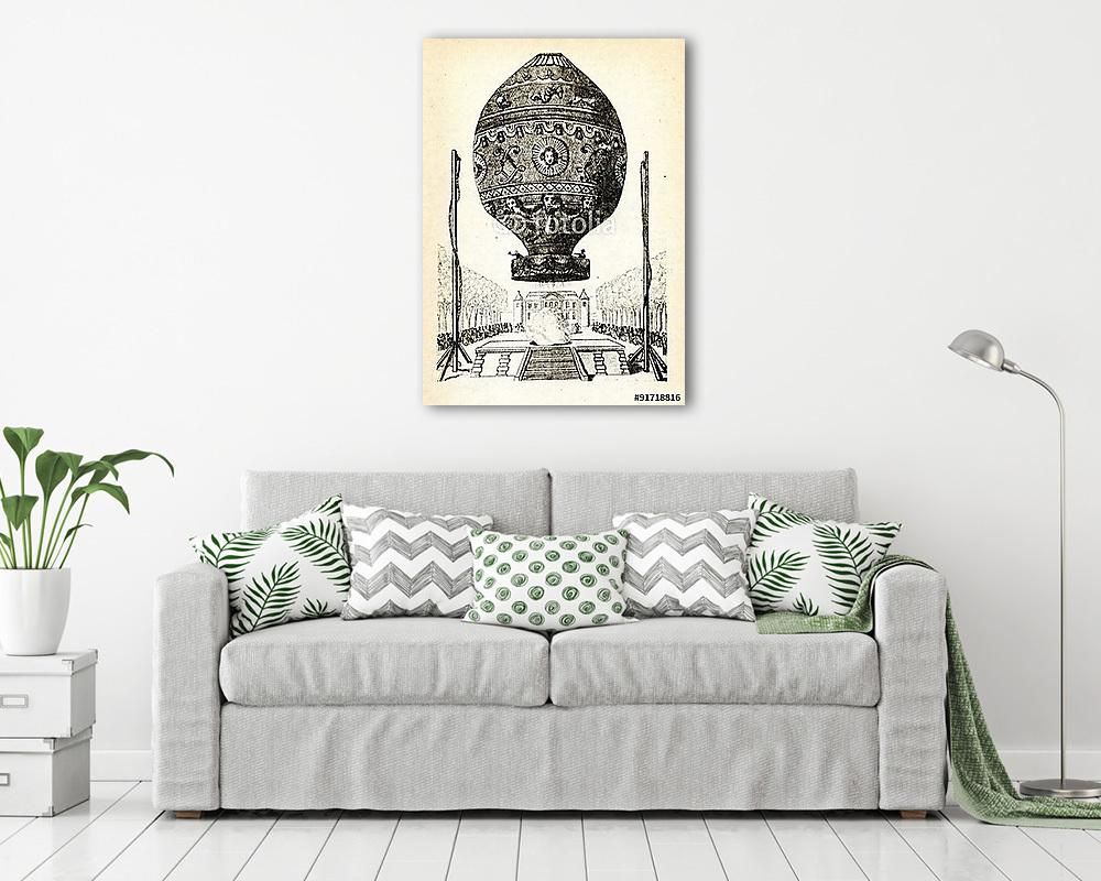 Montgolfière léggömb első emelkedése Párizs közelében - vászonkép, falikép vásárlás Montgolfière léggömb első emelkedése Párizs közelében (vászonkép) - vászonkép, falikép otthonra és irodába