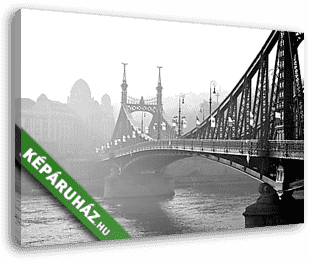 Szabadság-híd a ködben, Budapest, Magyarország. - vászonkép 3D látványterv