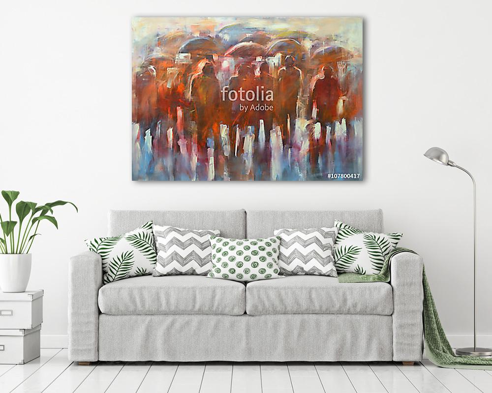 Gyalogló népek kézi festés (bögre) - vászonkép, falikép otthonra és irodába