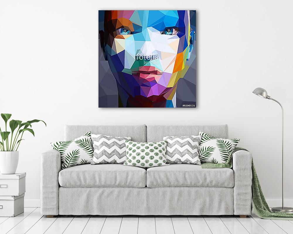 Absztrakt portré az ázsiai nő (vászonkép) - vászonkép, falikép otthonra és irodába