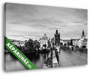 Károly-híd, Prága fekete-fehérben - vászonkép 3D látványterv