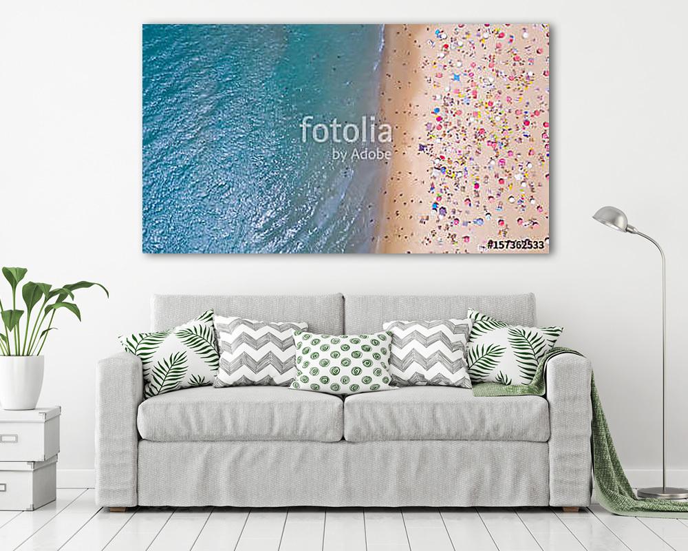 Tengerparti strand - (légifelvétel) (fotótapéta) - vászonkép, falikép otthonra és irodába