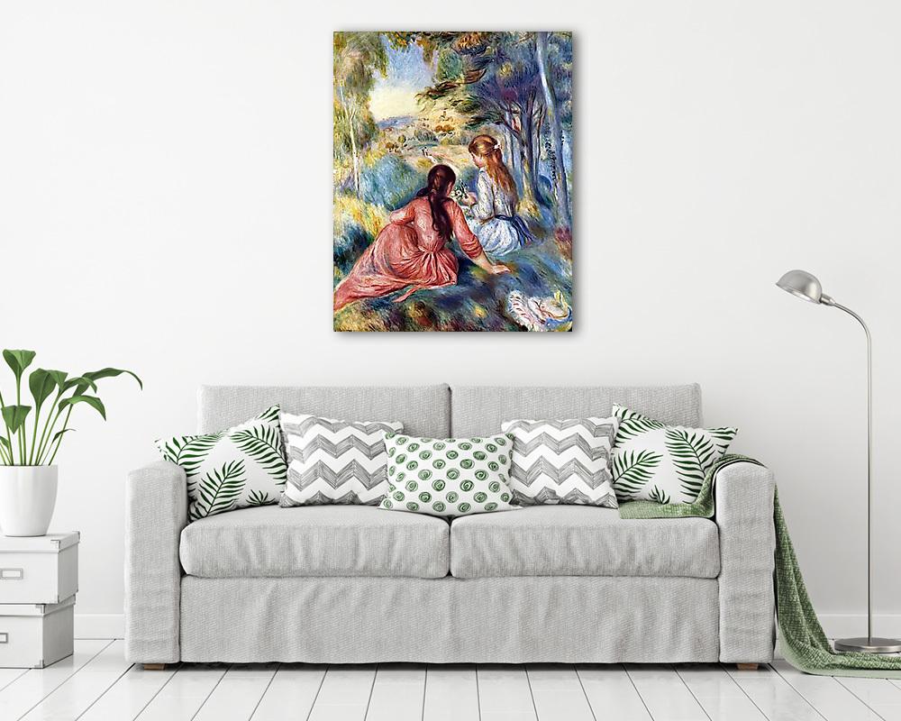 Fiatal lányok a réten - vászonkép, falikép vásárlás Fiatal lányok a réten (fotótapéta) - vászonkép, falikép otthonra és irodába