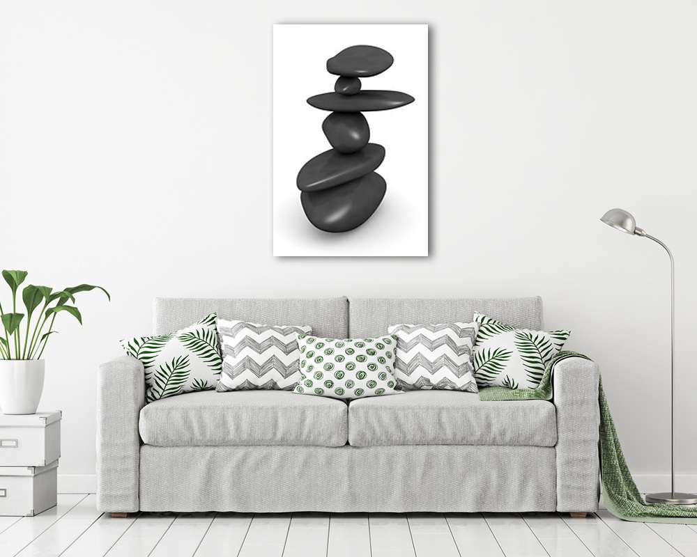Egyensúly - Fekete kövek (vászonkép) - vászonkép, falikép otthonra és irodába
