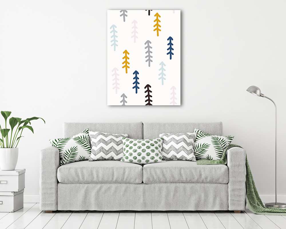 Pasztel fenyőfás skandináv stílusú tapétaminta (vászonkép) - vászonkép, falikép otthonra és irodába