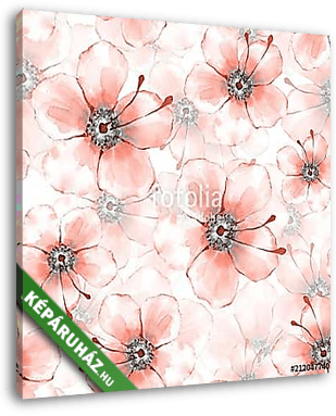 Floral seamless pattern 3. Watercolor background with delicate f - vászonkép 3D látványterv