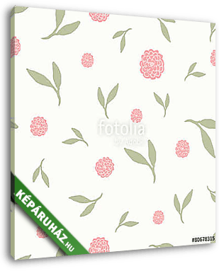 Hand Drawn Floral Seamless Pattern - vászonkép 3D látványterv