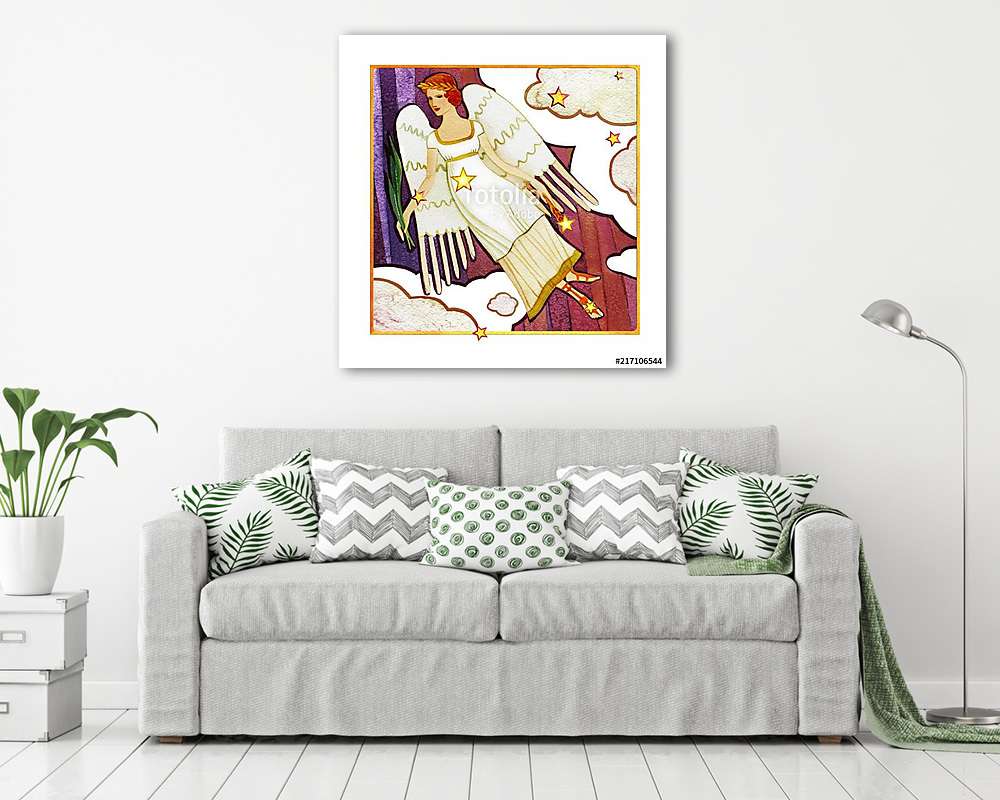 Astrological sign of the zodiac Virgo, watercolor with retro sty - vászonkép, falikép vásárlás Astrological sign of the zodiac Virgo, watercolor with retro sty (vászonkép) - vászonkép, falikép otthonra és irodába