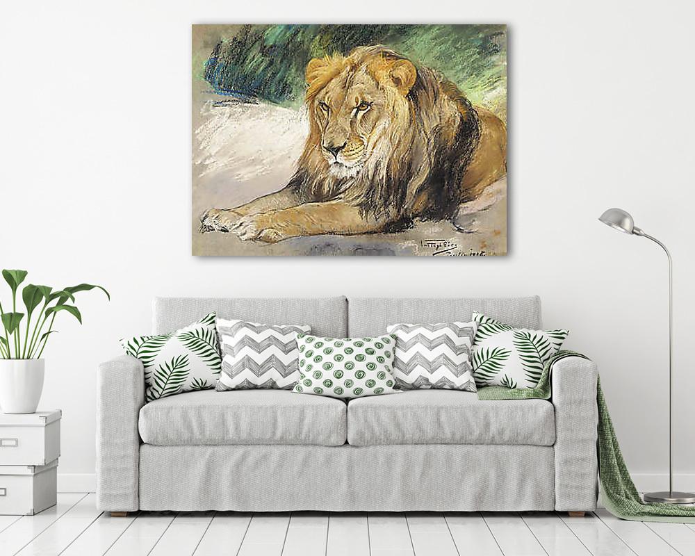 Pihenő oroszlán (vászonkép) - vászonkép, falikép otthonra és irodába