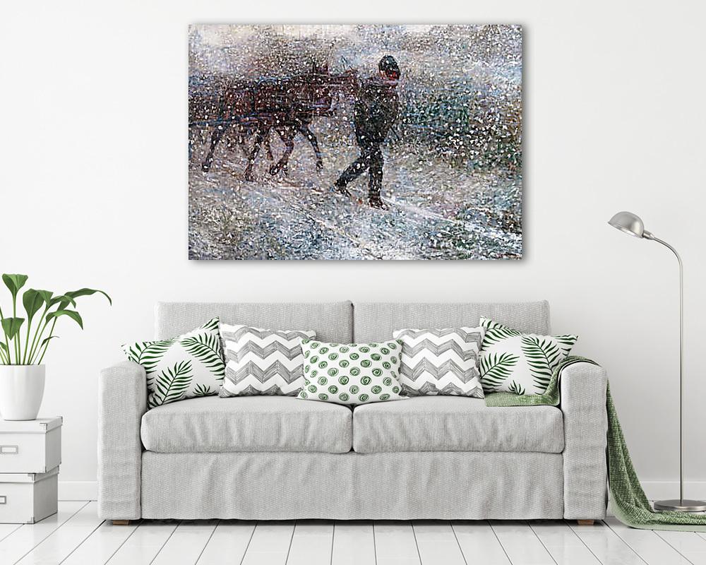 Kordé hóesésben (keretezett kép) - vászonkép, falikép otthonra és irodába