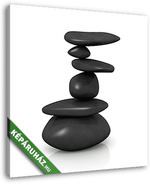 Egyensúlyban - Fekete kövek - vászonkép 3D látványterv