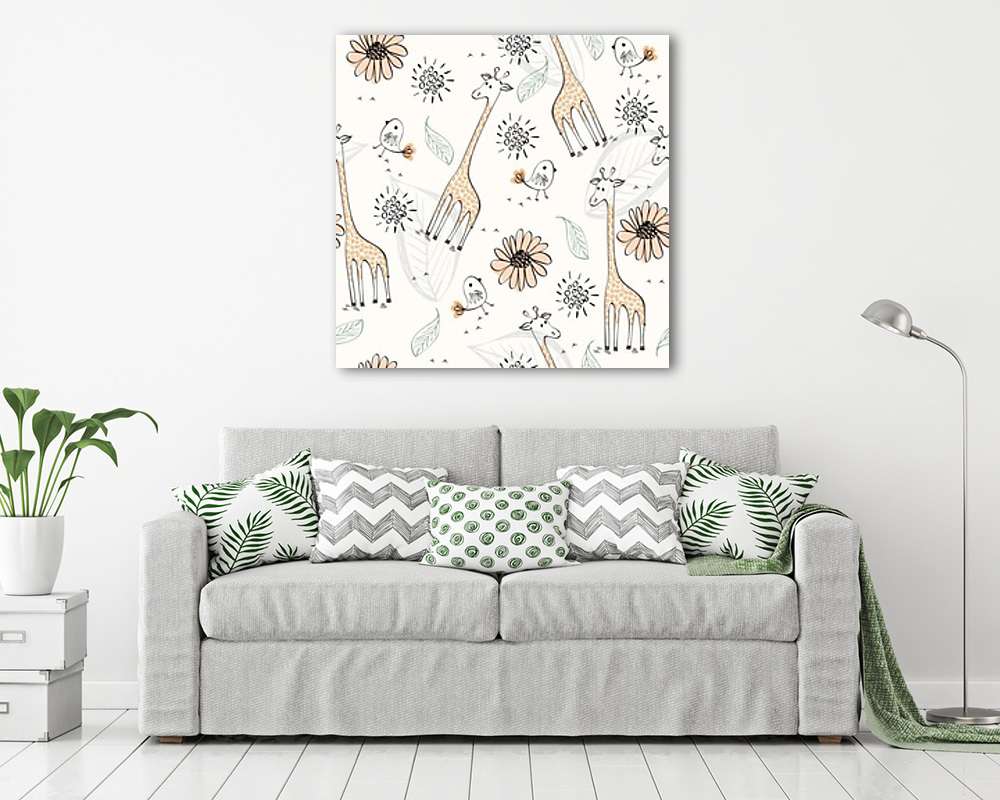 Zsiráfos tapétaminta (fotótapéta) - vászonkép, falikép otthonra és irodába