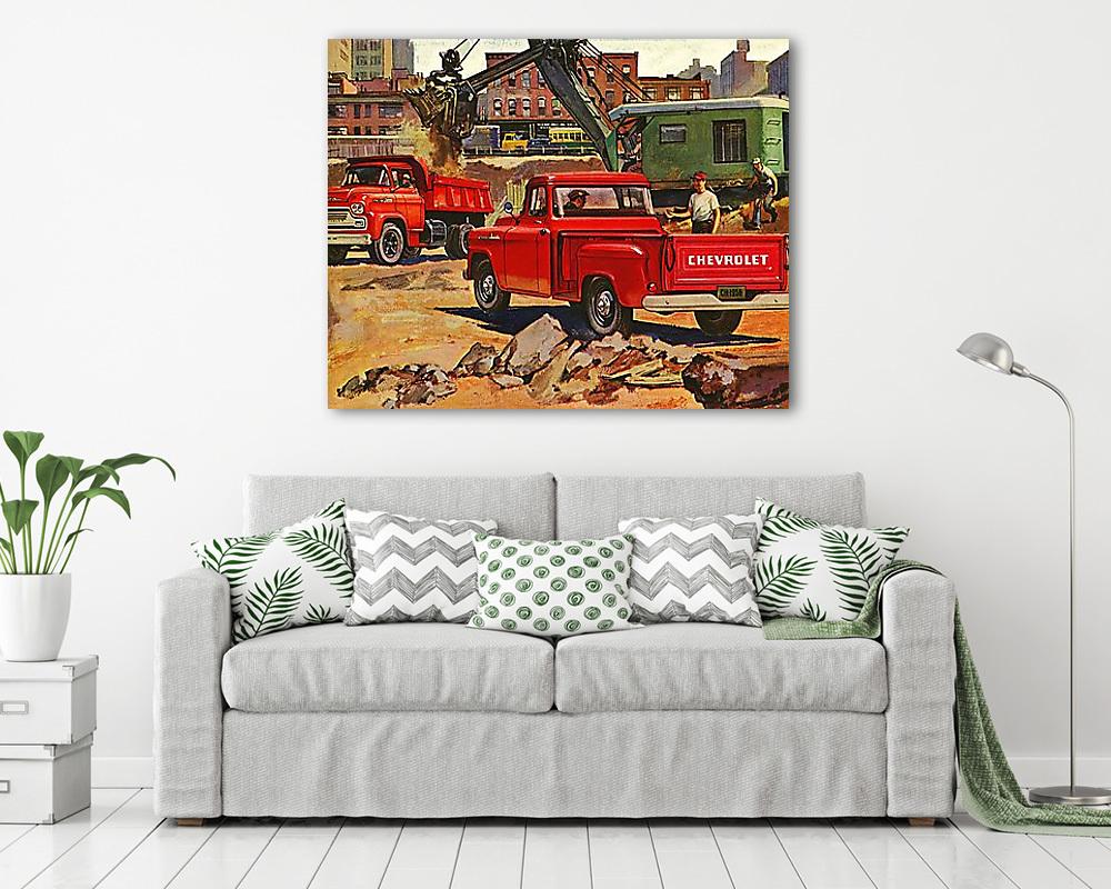 Munkagépek (többrészes kép) - vászonkép, falikép otthonra és irodába