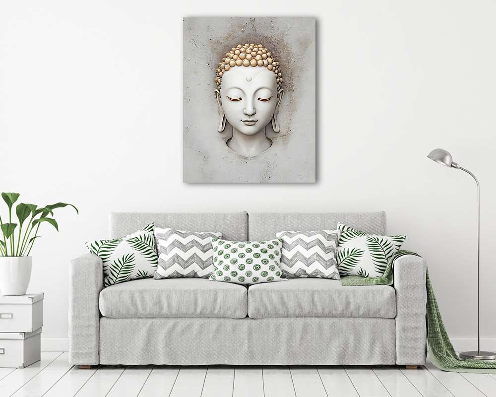 Fehér Buddha (fotótapéta) - vászonkép, falikép otthonra és irodába