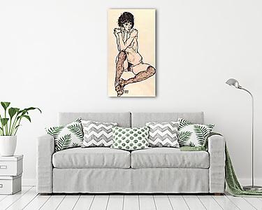 Ülő női akt (vászonkép) - vászonkép, falikép otthonra és irodába