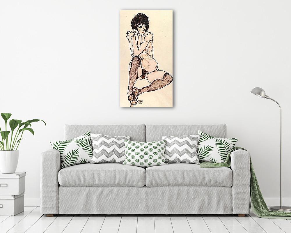 Ülő női akt (poszter) - vászonkép, falikép otthonra és irodába