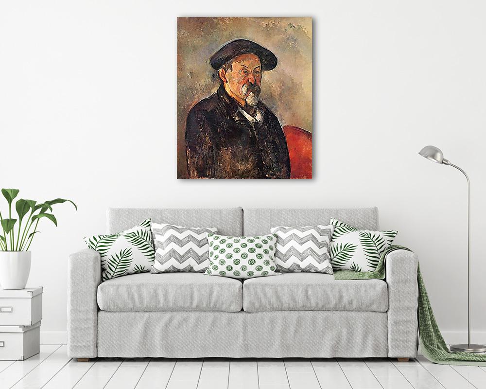 Cézanne, önarckép svájcisapkával - vászonkép, falikép vásárlás Cézanne, önarckép svájcisapkával (vászonkép) - vászonkép, falikép otthonra és irodába
