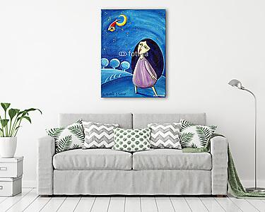 Lány a Holdfényben (vászonkép) - vászonkép, falikép otthonra és irodába