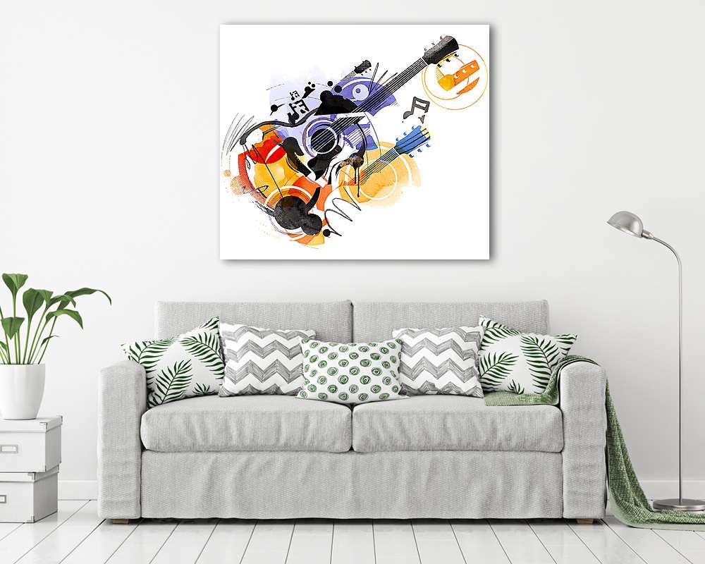 Gitár rajz (fotótapéta) - vászonkép, falikép otthonra és irodába