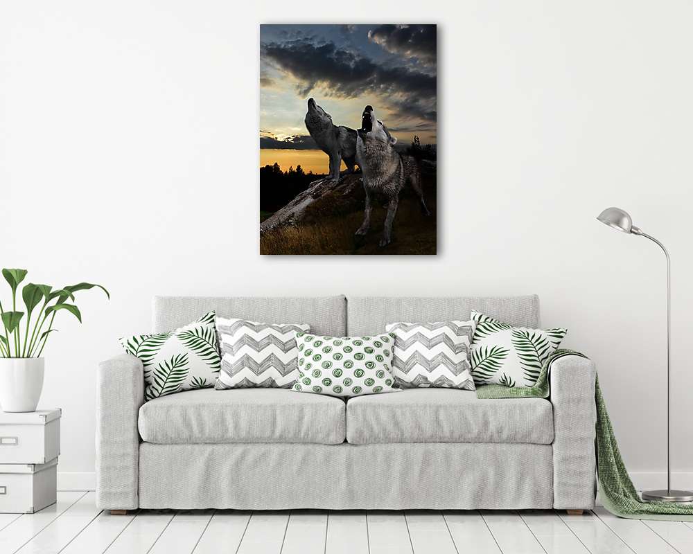 miután a nap megáll, a farkasok ideje elkezdődik (keretezett kép) - vászonkép, falikép otthonra és irodába