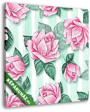 Floral seamless pattern 3. Watercolor background with beautiful  - vászonkép 3D látványterv