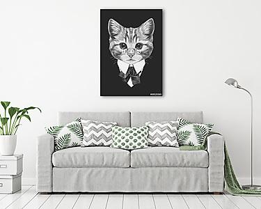 Hand drawn fashion Illustration of Cat with sunglasses. Vector i (vászonkép) - vászonkép, falikép otthonra és irodába