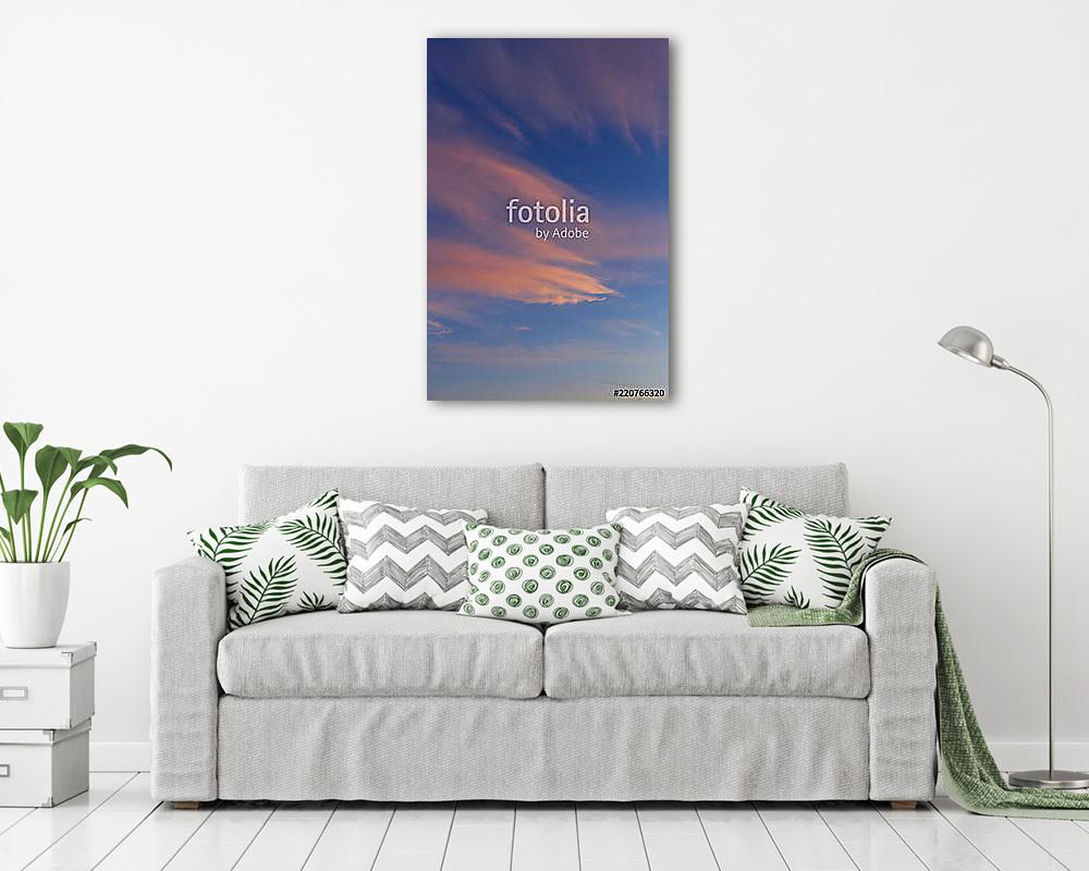 blue sky with gilded clouds as a natural background (vászonkép) - vászonkép, falikép otthonra és irodába