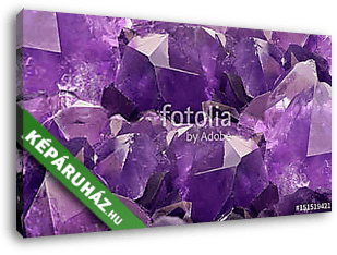 lilac amethyst crystals closeup background - vászonkép 3D látványterv