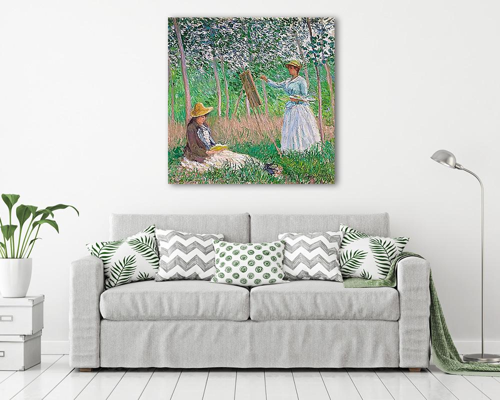 Hoschedé kisasszonyok az erdőben (1887) (vászonkép) - vászonkép, falikép otthonra és irodába