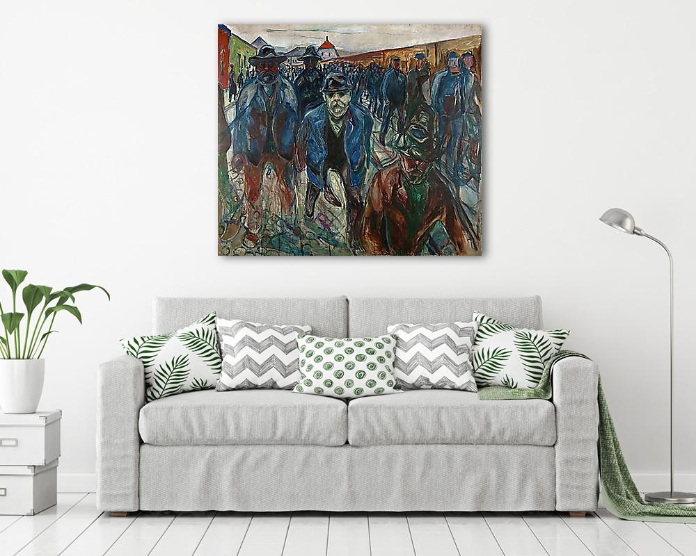 Munkások útban hazafelé (többrészes kép) - vászonkép, falikép otthonra és irodába
