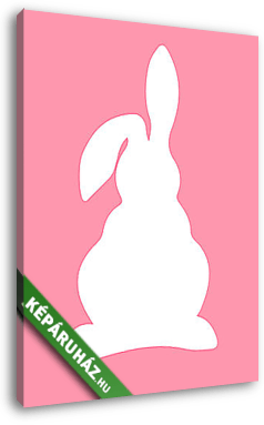 DIY - Húsvéti nyuszi, rózsaszín háttérrel 2. - vászonkép 3D látványterv