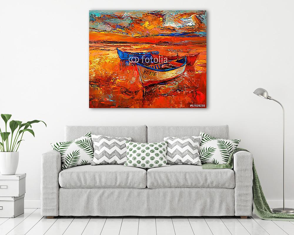 Vörös tó (többrészes kép) - vászonkép, falikép otthonra és irodába