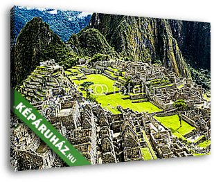 Machu Picchu, az ősi inka város Andoknál, Peru - vászonkép 3D látványterv