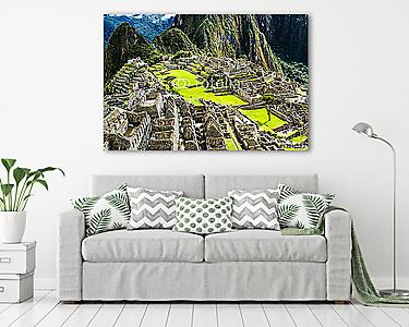 Machu Picchu, az ősi inka város Andoknál, Peru (vászonkép) - vászonkép, falikép otthonra és irodába