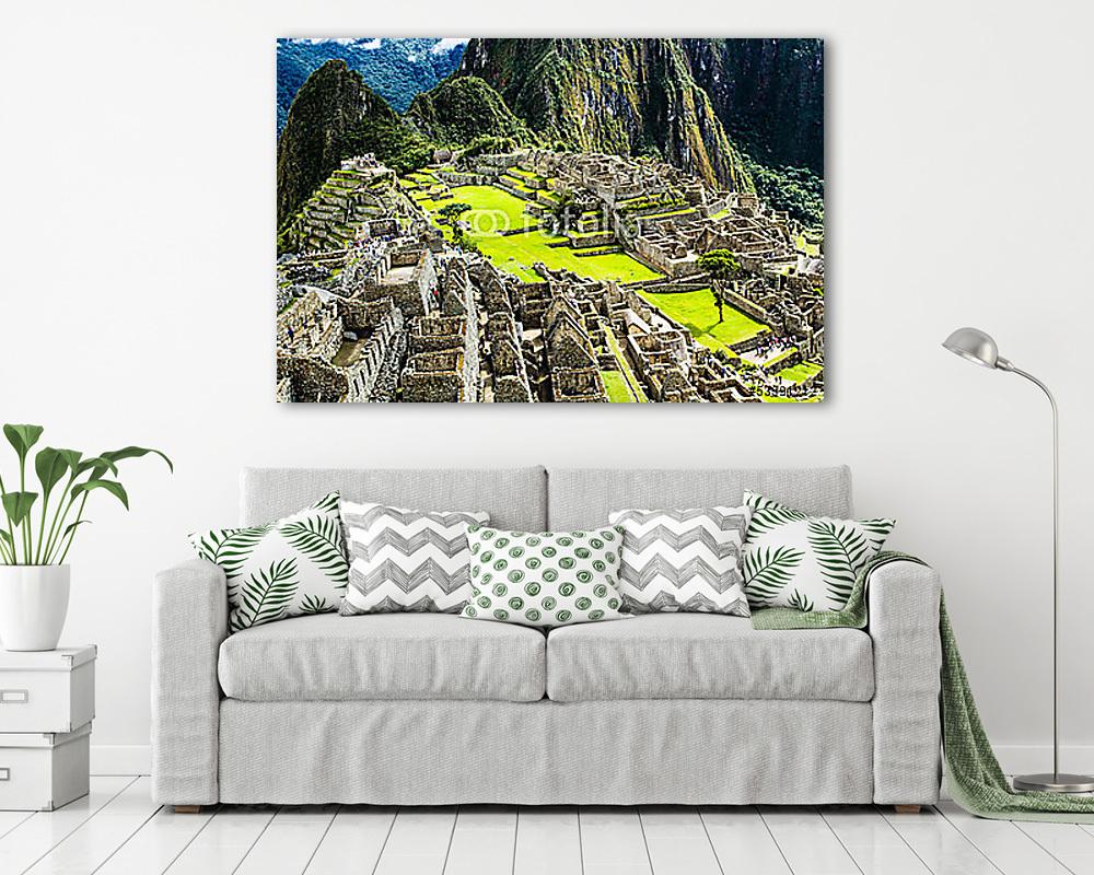 Machu Picchu, az ősi inka város Andoknál, Peru (poszter) - vászonkép, falikép otthonra és irodába
