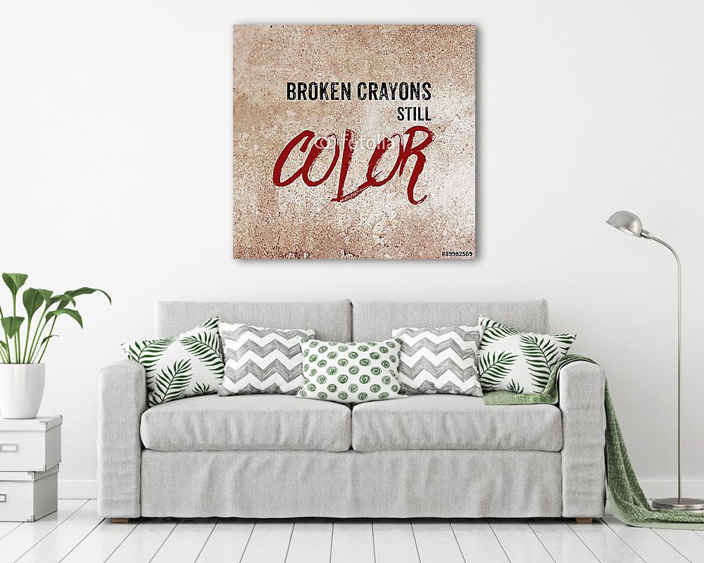 Törött zsírkréták még mindig színesek (többrészes kép) - vászonkép, falikép otthonra és irodába
