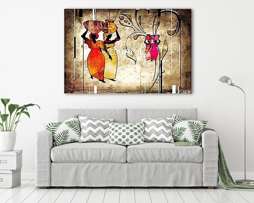 afro motívum etnikai retro vintage (vászonkép) - vászonkép, falikép otthonra és irodába