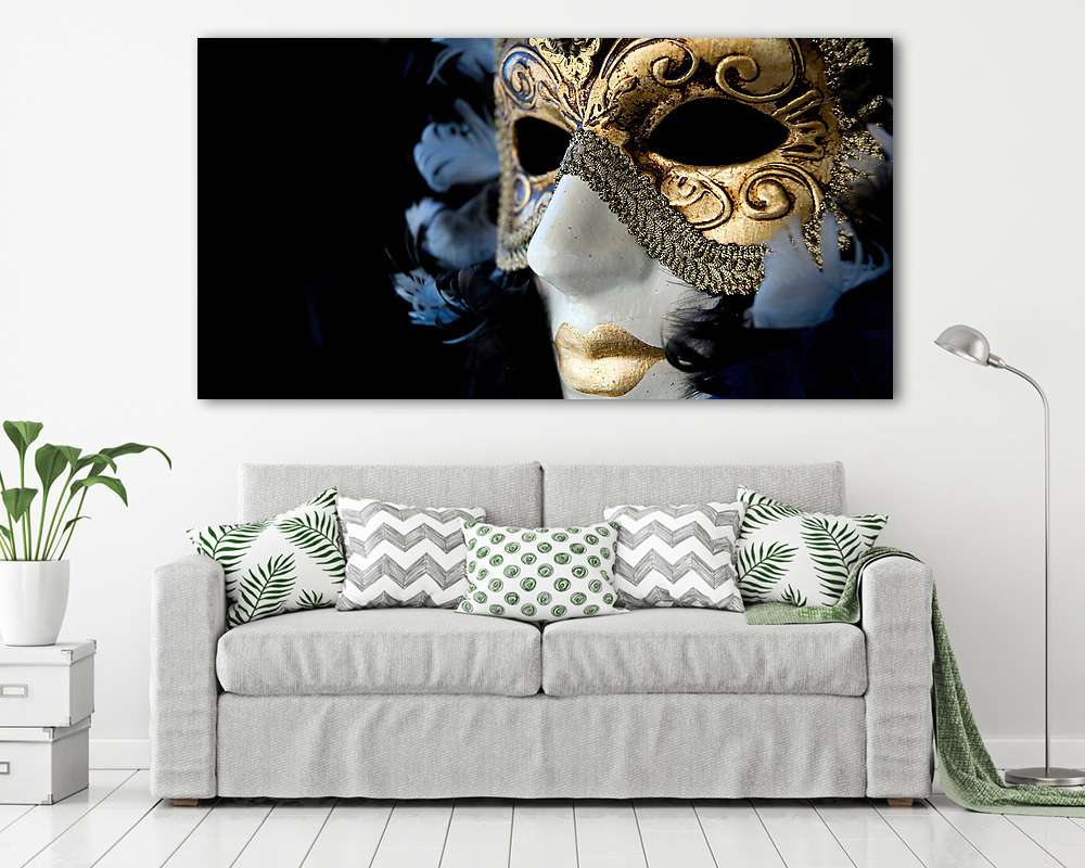Veniti karneváli maszk (keretezett kép) - vászonkép, falikép otthonra és irodába