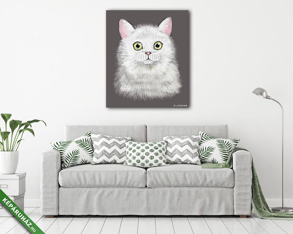 Aranyos macska illusztráció - vászonkép, falikép vásárlás Aranyos macska illusztráció (vászonkép) - vászonkép, falikép otthonra és irodába