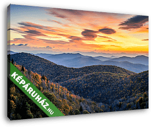 Blue Ridge Mountains, autumn scenic sunrise, North Carolina - vászonkép 3D látványterv