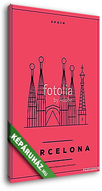 Minimal Barcelona City Poster Design - vászonkép 3D látványterv