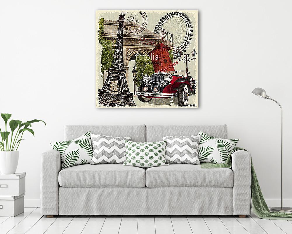 Paris vintage poster. - vászonkép, falikép vásárlás Paris vintage poster. (keretezett kép) - vászonkép, falikép otthonra és irodába