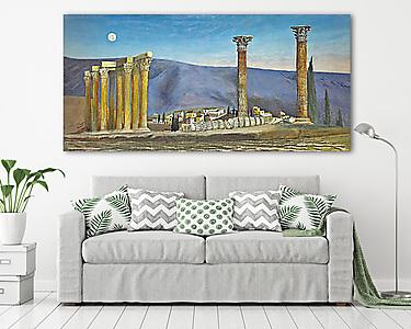 A Jupiter-templom romjai Athénban  (vászonkép) - vászonkép, falikép otthonra és irodába