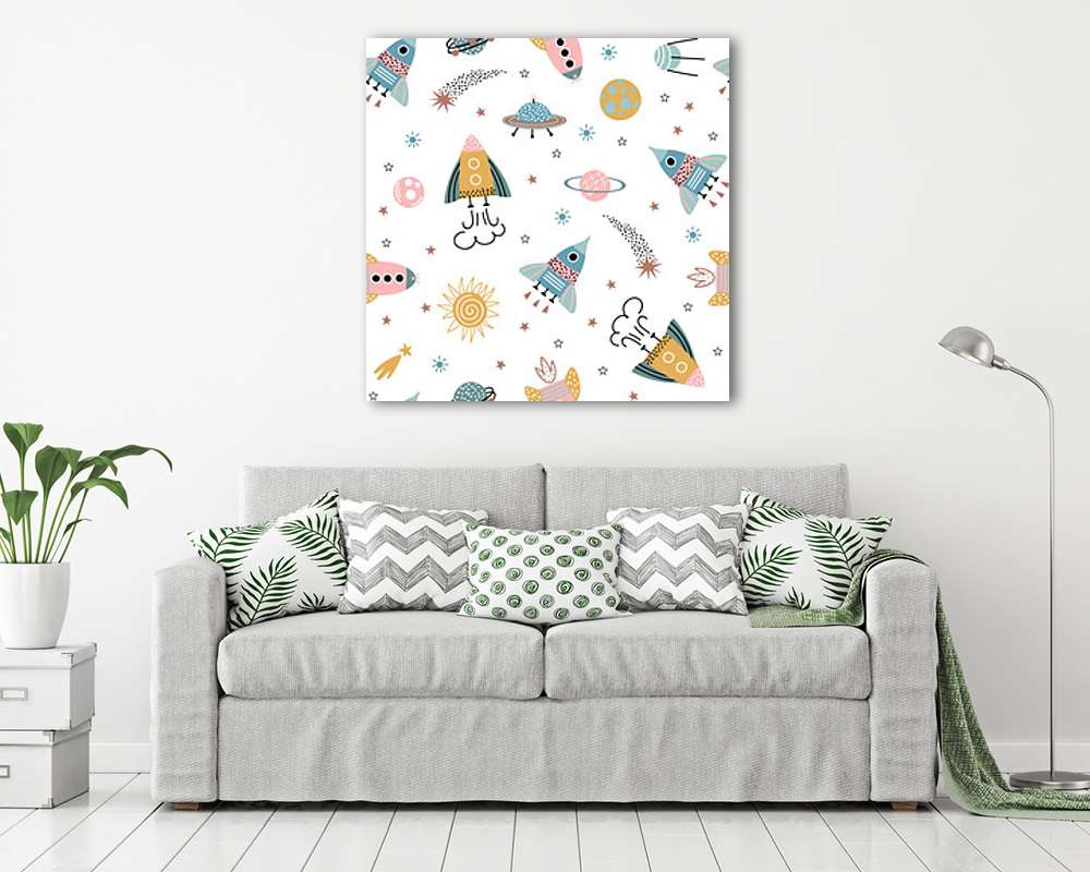 Galaxis járgányok tapétaminta (többrészes kép) - vászonkép, falikép otthonra és irodába