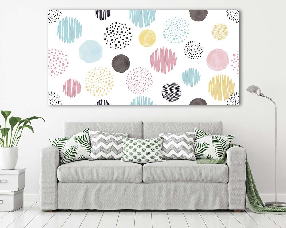 Absztrakt színes modern körök (bögre) - vászonkép, falikép otthonra és irodába