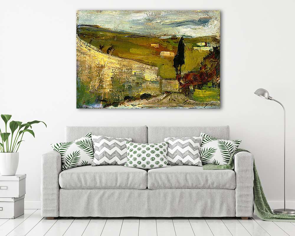 Olasz táj ciprusfával (fotótapéta) - vászonkép, falikép otthonra és irodába