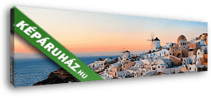 Santorini napkelte panoráma - vászonkép 3D látványterv