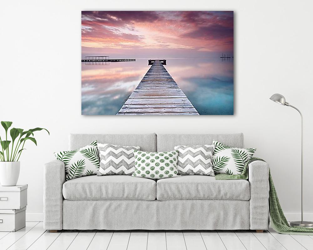 Móló naplementében (poszter) - vászonkép, falikép otthonra és irodába