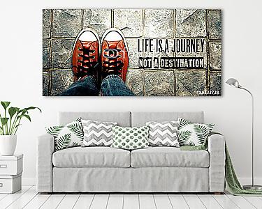 Az élet nem úticél, inspirációs idézet (vászonkép) - vászonkép, falikép otthonra és irodába